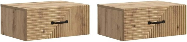 vidaXL Wandmontierter Nachttisch 2er Set Artisan-Eiche Braun B/T/H: 49 x 34,5 x 20 cm - Bild 1