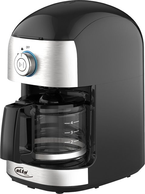 Elta Kaffeeautomat KM-500G mit Mahlwerk in Schwarz und Silber aus Edelstahl, Kunststoff und Glas, B/H/T: 24 x 27 x 17 cm - Bild 2