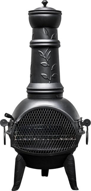 Buschbeck Mexiko-Ofen Leaf 136 in Schwarz mit Gusseisen-Füßen, B/T/H: 48 x 48 x 136 cm - Bild 1