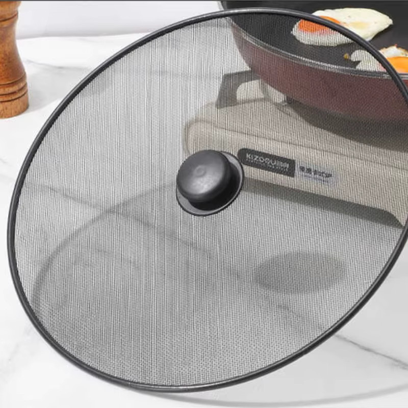 Runder Spritzschutz aus feinem Mesh mit Griff für die Küche, Durchmesser: 29 cm - Bild 3