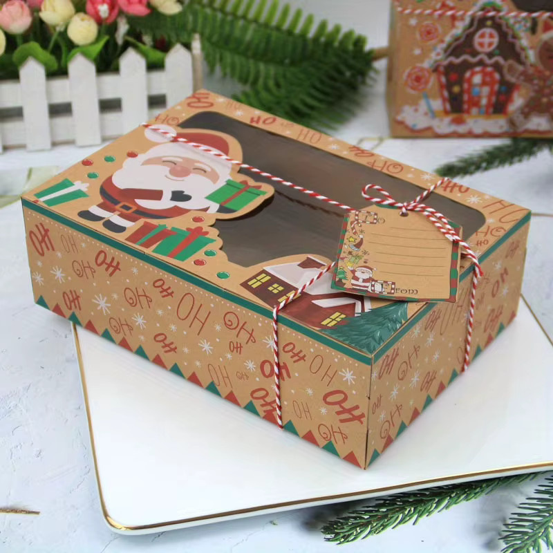 18 Stück Weihnachtsplätzchen-Geschenkboxen aus Kraftpapier in Braun und Multicolour zur Süßigkeiten-Verpackung - Bild 2