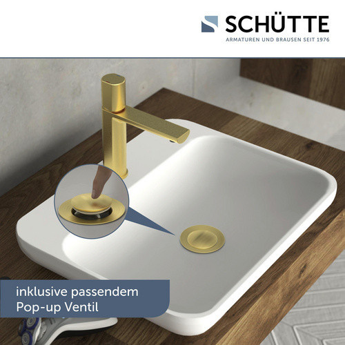 Schütte Waschtischarmatur New York Einhebelmischer in Gold mit Pop-up-Abfluss - Bild 2