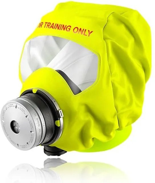Dräger Trainingshaube Parat 5520 Brandfluchthaube mit Filterdummy in Gelb - Bild 1