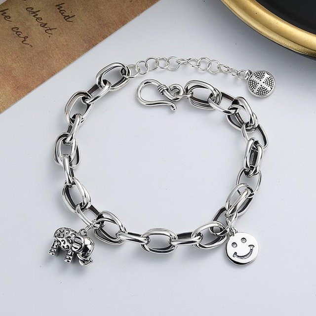 Armband 925 Silber, Elefant Smiley Design, Damen - Bild 1