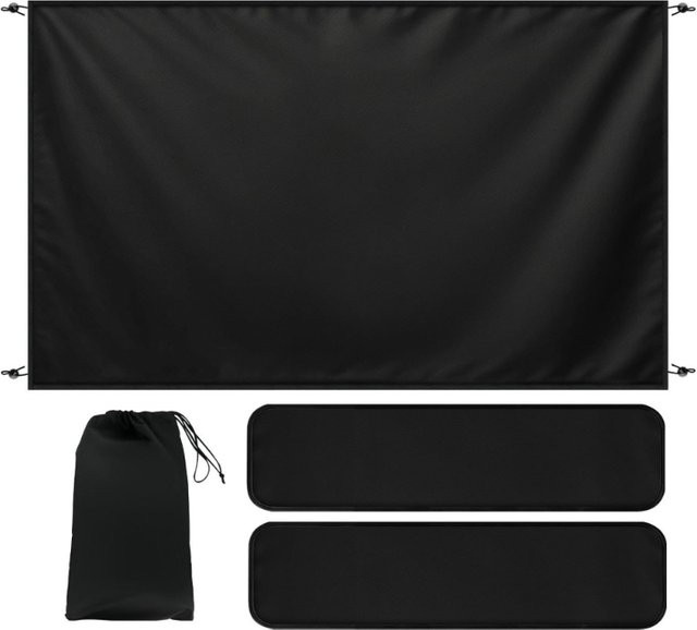 Y4UA 3-teiliges Fensterabdeckungsset aus 600D-Polyester mit Blackout-Funktion in Schwarz - Bild 1