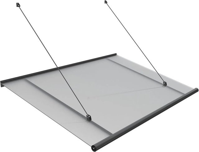 Roro Vordach V155 in Anthrazit aus Aluminium und Acrylglas B/T/H: 151,5 x 97 x 85,5 cm - Bild 1