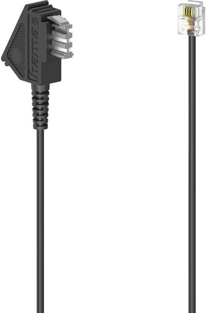 Hama Anschlusskabel mit TAE-N-Stecker und Modular-Stecker 6p4c in Schwarz, 6 m - Bild 1