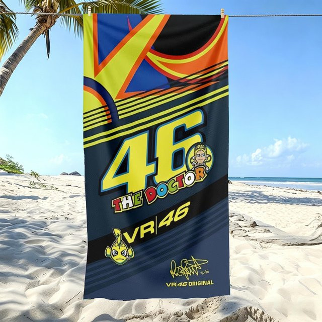 VR46 Valentino Rossi MotoGP Strandtuch aus Mikrofaser, schnelltrocknend, B/B: 140 x 180 cm - Bild 1