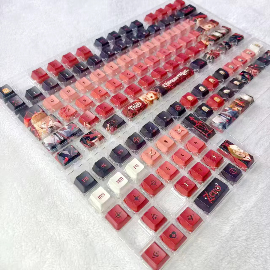 Transparente PBT Tastenkappen im Anime Chreey Design für mechanische Tastaturen wie Made68, Mad68 und Wooting 60 - Bild 5