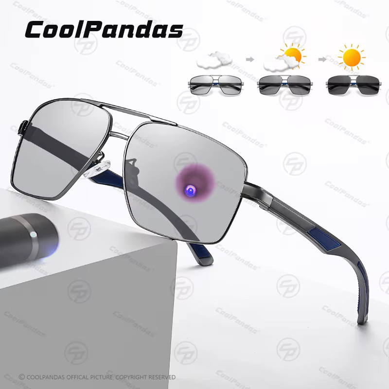 COOLPANDAS Sonnenbrille Photochrome, polarisiert, Vollrand, Metall, Unisex - Bild 2