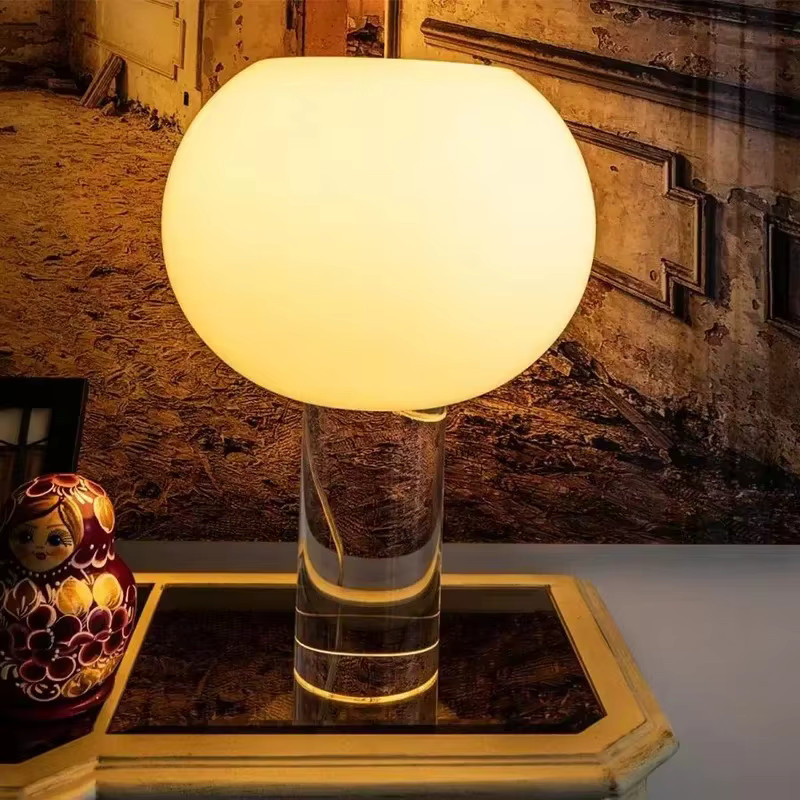 HomeLover Buds Tischlampe Retro in Weiß mit Glaskugel für Wohnzimmer, Schlafzimmer und Arbeitszimmer - Bild 5