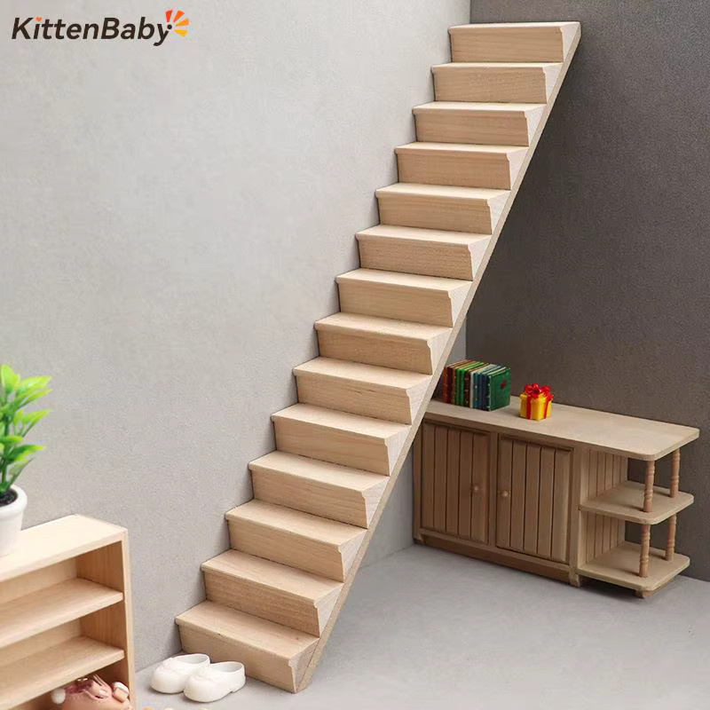 KittenBaby Puppenhaus Miniatur Holztreppe, Zubehör, Holz - Bild 2