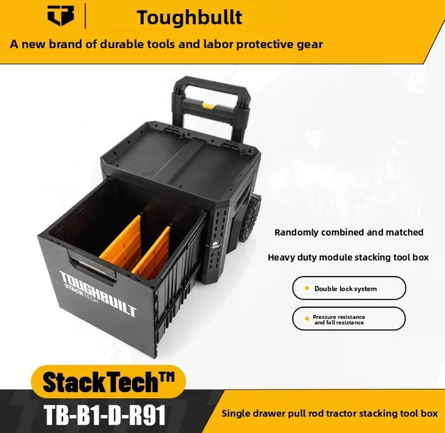 TOUGHBUILT Einzel-Zugstangen-Stapelwerkzeugkasten für Elektriker TB-B1-D-R91 - Bild 1