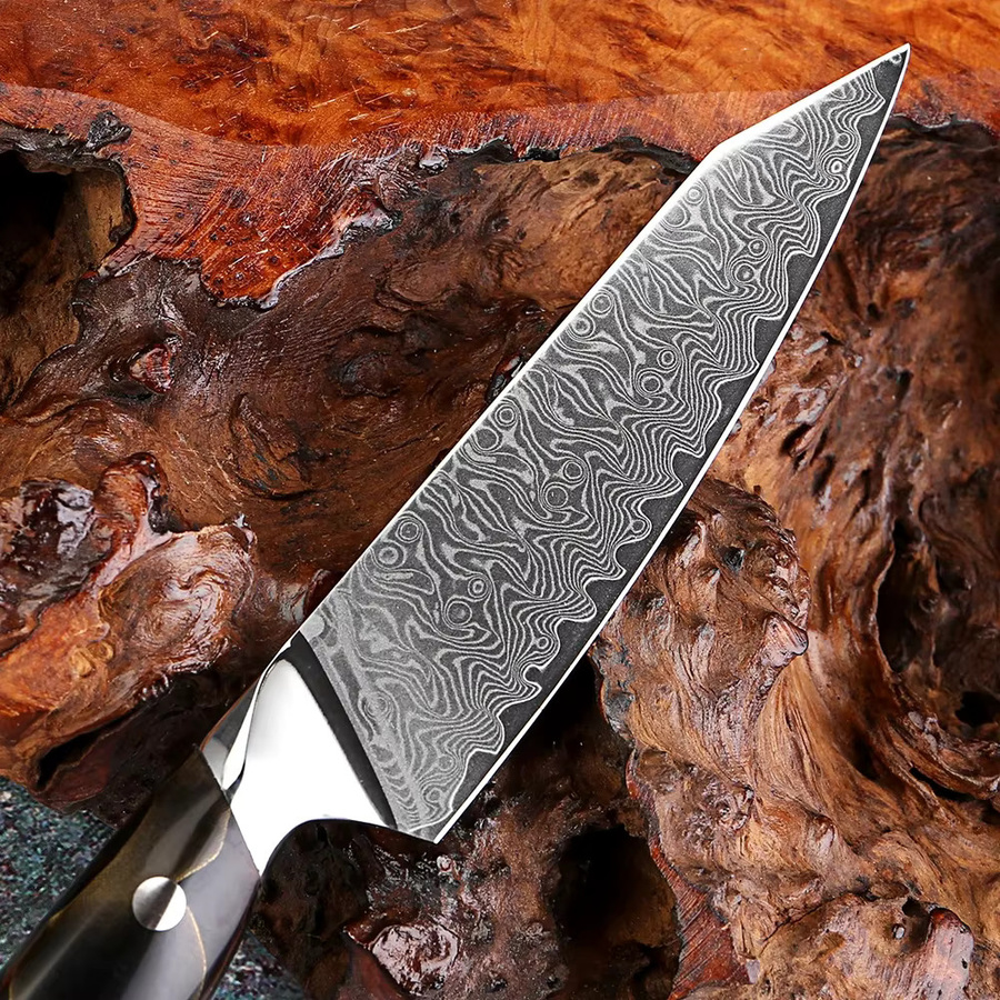 Xituo Damaststahl Allzweckmesser mit Kupfer-Platin-Harz-Griff in Multicolour, 5 Zoll Paring Knife - Bild 4