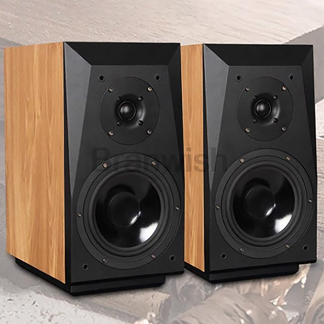 Branwish Passive Hifi-Regallautsprecher in Braun, 200 W Zwei-Wege-Lautsprecher mit 6,5 Zoll für Heimkino, TV und PC - Bild 1
