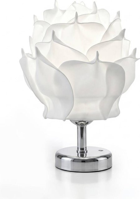 Opviq Tischleuchte aus Metall in Weiß und Silber, modernes Design für das Wohnzimmer, B/H/T: 24 x 30 x 24 cm - Bild 1