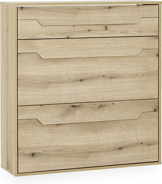 Schuhschrank vito PERADO in Eiche matt mit beige Details, B/T/H: 100 x 27 x 94 cm - Bild 1
