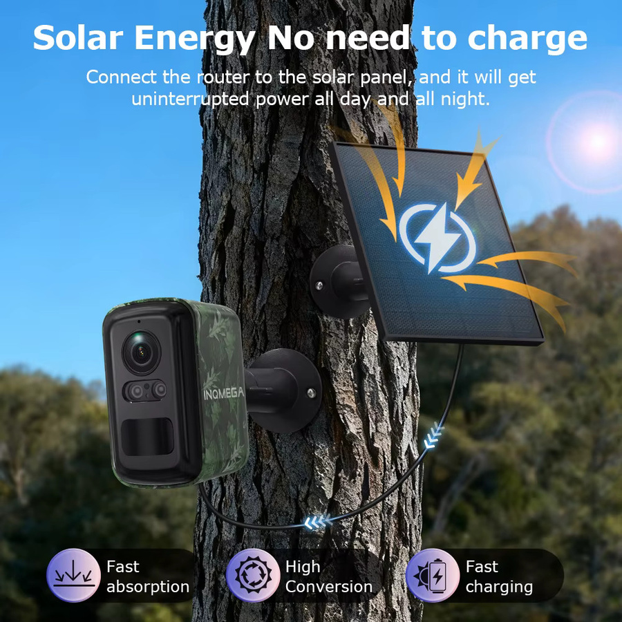 INQMEGA 5MP 2K HD 4G Drahtlose Solarkamera mit 10000mAh Akku, WiFi Outdoor Überwachungskamera mit PIR Tiererkennung und Wasserdichtigkeit - Bild 2