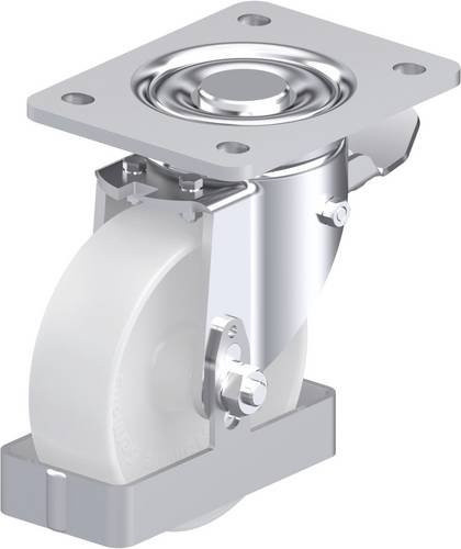 Blickle Stahlblech-Lenkrolle LH-PO 125G-3-ST-FS in Weiß mit 125 mm Rad-Durchmesser und 300 kg Tragfähigkeit - Bild 1