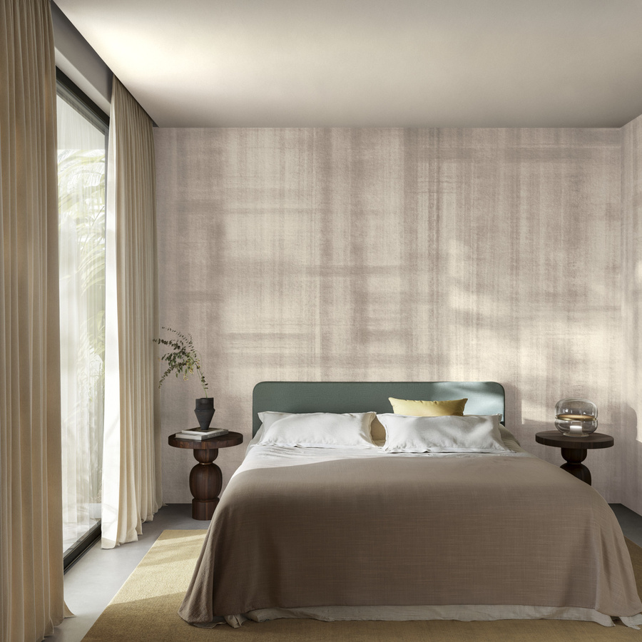 Arte International Essentials Mural Doudeville Wandgestaltung in Grau und Beige mit modernem Streifenmuster - Bild 1