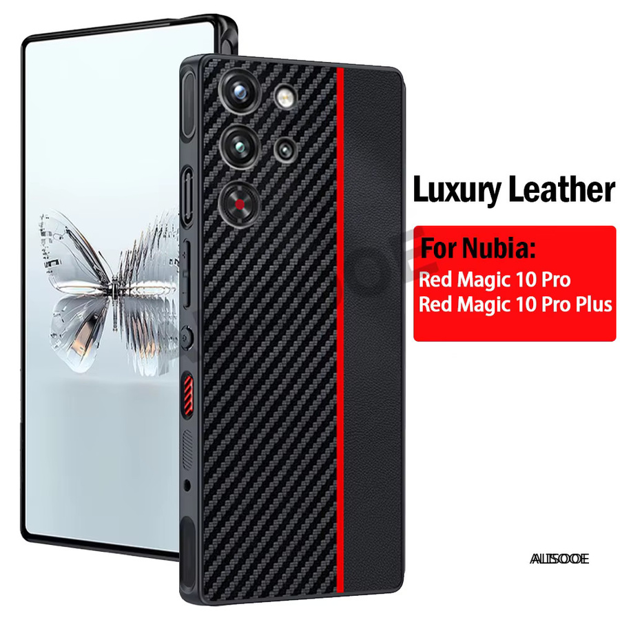 Nubia Red Magic 10 Pro Plus Schutzhülle aus PU-Leder mit Fasertextur in Schwarz - Bild 2