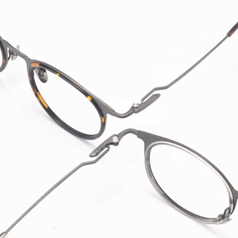 TILIKEU Korrektionsbrille, Titan, Rund, Vollrand, Braun, Herren - Bild 2