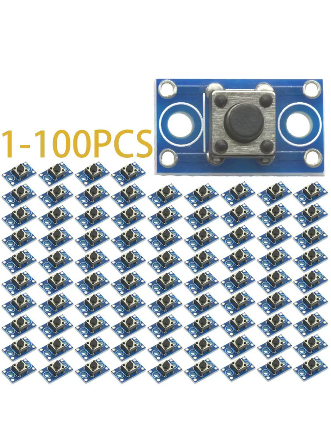 6 x 6 mm Taktschaltermodul mit Leiterplatte als Momentan-Drucktaster für Arduino und STM32 Projekte in Blau - Bild 3