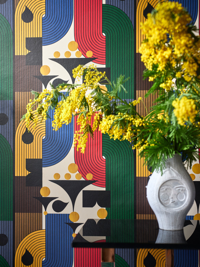 Mindthegap Tapete Bebop WP20870 in Multicolour mit geometrischem Art Deco Design aus Vlies - Bild 1