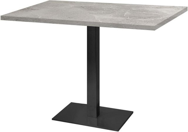 RestooTab Tisch Milan rechteckig in Stein-Optik, hellgrau, B/T/H: 120 x 70 x 75 cm - Bild 1