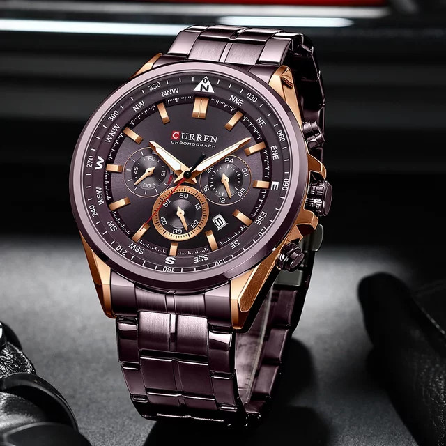 CURREN Chronographenuhr, Quarz, Edelstahl, Silber, Herren - Bild 1