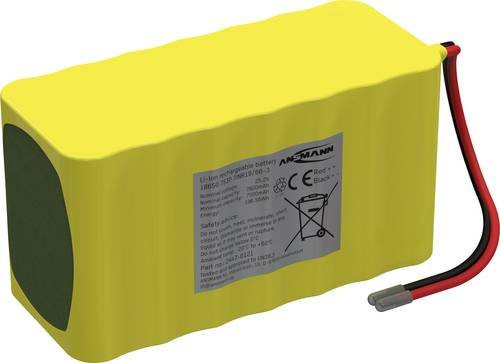 Ansmann 7S3P Li-Ion Akkupack 25.2V 7800 mAh Gelb mit 21x 18650 Zellen und Kabel - Bild 1