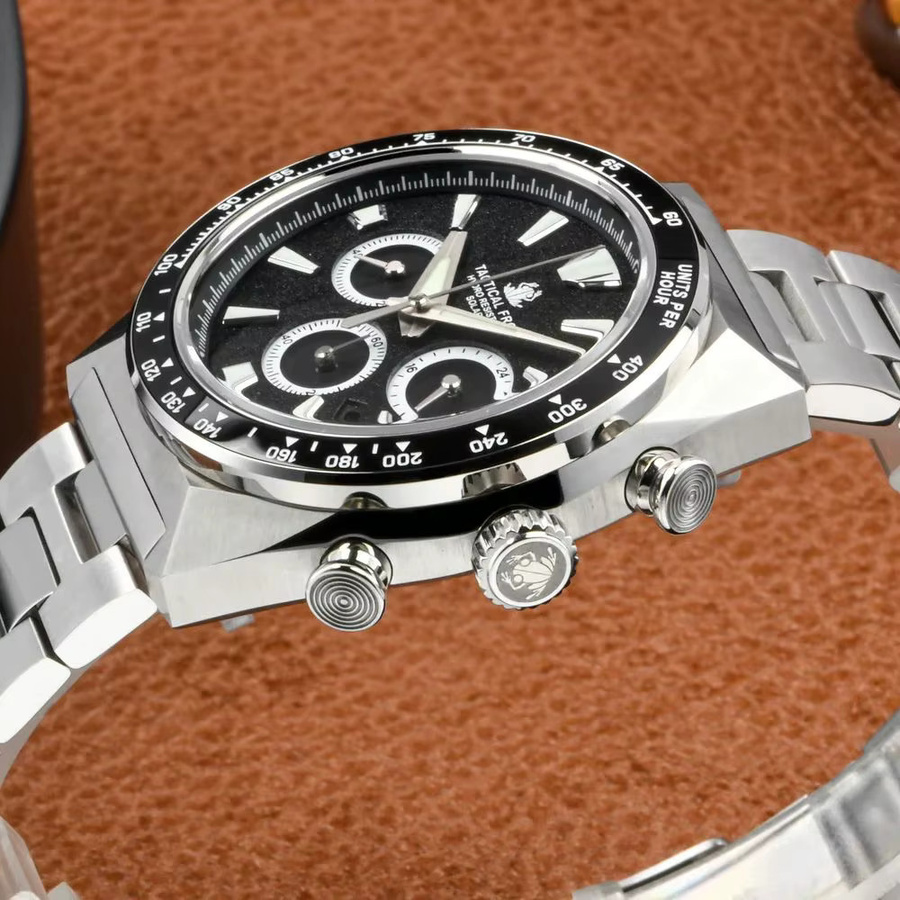 2026 Tactical Frog Chronograph, Solar, Edelstahl, Schwarz, Herren - Bild 2