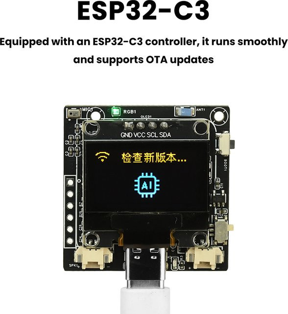 diymore ESP32-C3 AI Voice Development Board mit SSD1306 OLED Display und WiFi Modul in Schwarz für Xiaozhi AI Intelligent Robot - Bild 1