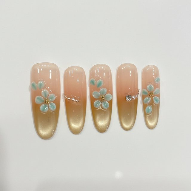 YADORNOS Künstliche Nägel, Rosa Gold, Glänzend, 10 Stück - Bild 1