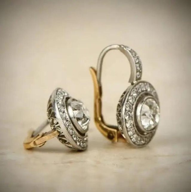 YIRAN Hängeohrringe Messing, Gold, Zirkonia, Damen - Bild 1