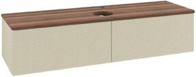 V&B Waschtischunterschrank Antao mit Frontstruktur, wandhängend, Grau und Weiß, B/T/H: 160 x 50 x 24 cm - Bild 1