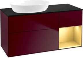 V&B Waschtischunterschrank Finion Wandbeleuchtung in Platin Blau Lackiert B/T/H: 120 x 50,1 x 50,1 cm - Bild 1