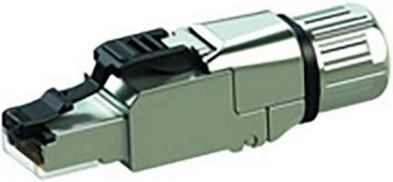 Telegärtner RJ45 Stecker CAT 6A geschirmt, gerade, 8-polig, Farbe: Silber - Bild 1