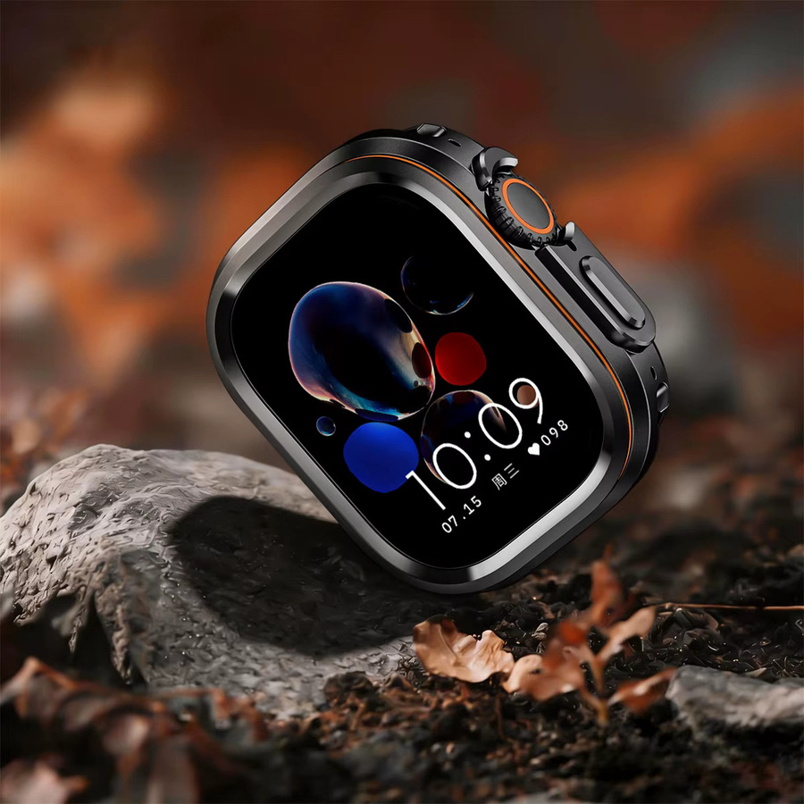 CHIICSMART Metall-Bumper-Schutzhülle für Apple Watch Ultra 49mm, Farbe: Schwarz - Bild 4