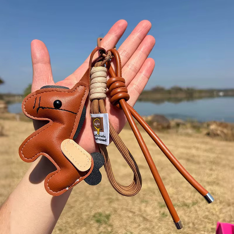 Yogodlns Taschenanhänger, Pony, PU-Leder, Nylonseil - Bild 1