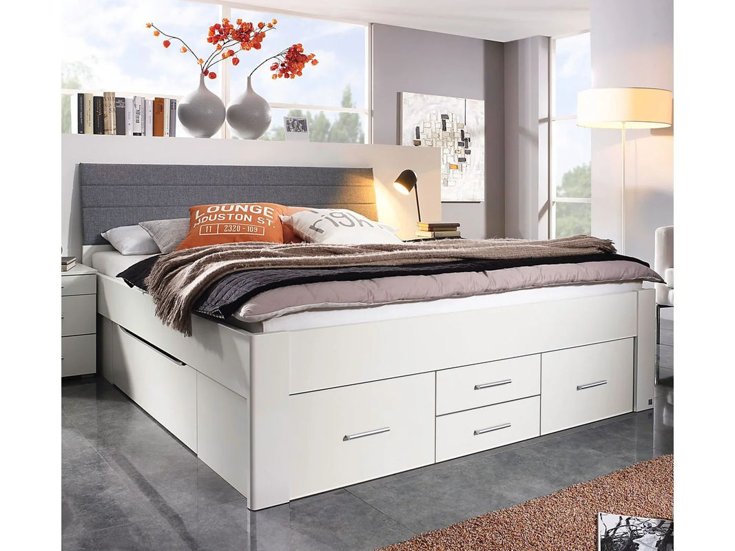 RAUCH ORANGE Scala Futonbett in Alpinweiß mit Polster-Kopfteil und 6 Schubkästen, B/T/H: 180 x 200 x 110 cm - Bild 2
