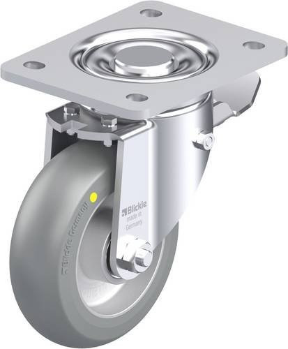 Blickle Stahlblech-Lenkrolle LH-ALTH 125K-3-ST-AS-CO in Silber, Rad-Durchmesser: 125 mm, Tragfähigkeit: 550 kg - Bild 1