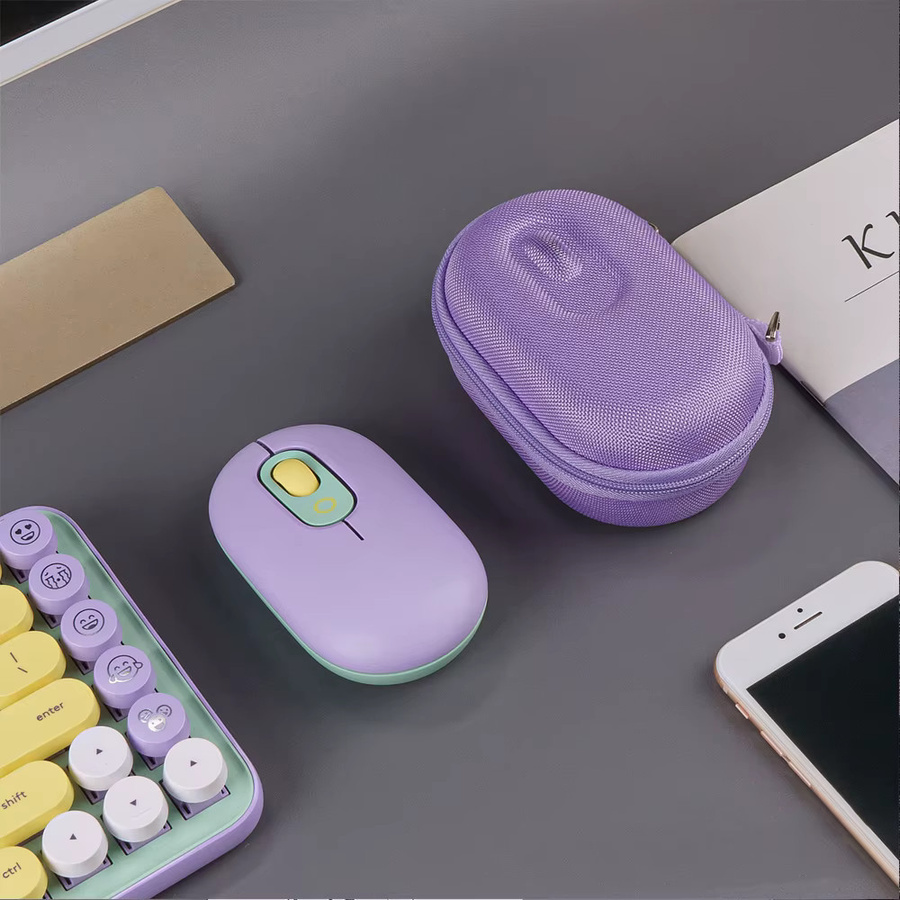 Bunte Schutzhülle für Logitech POP Mouse, tragbare Universal-Maus-Aufbewahrungstasche in Pink und Multicolour - Bild 4