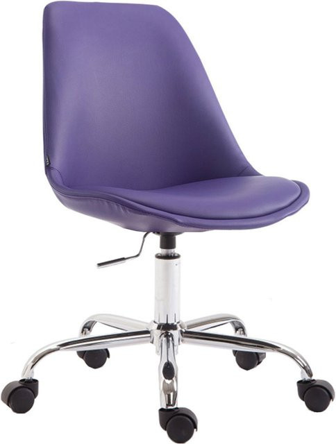 TPFLiving Bürostuhl Toulon aus Kunstleder in Lila mit Rollen für Home-Office und Erwachsene - Bild 1