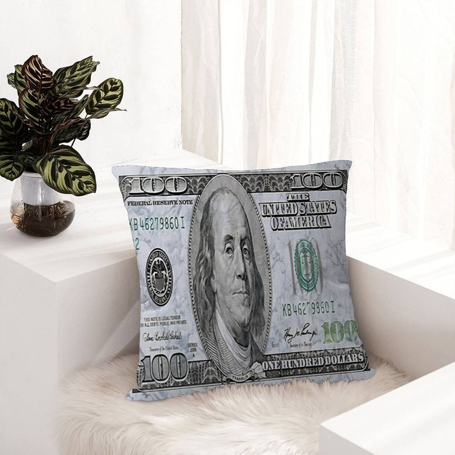 Dekorativer Kissenbezug Dollar Kunst Druck aus Polyester in Multicolor, B/B/H: 18 x 18 x 18 cm - Bild 5