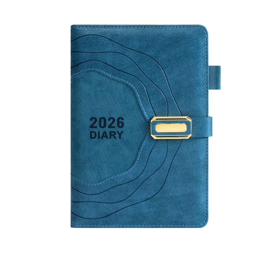 Notizbuch 2026 Zeitplan mit To-do-Liste und täglicher Aufzeichnung, Hardcover, Blau, A5 - Bild 6
