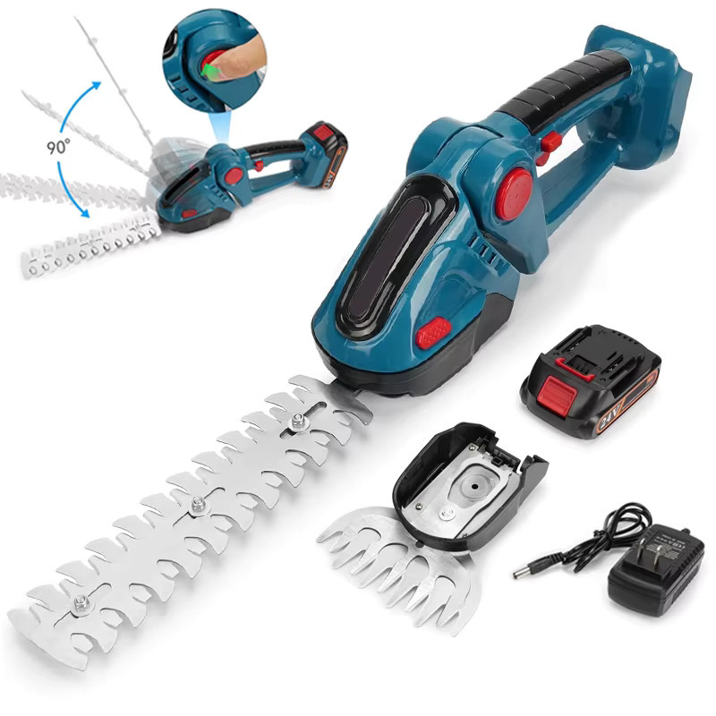 24V Kabelloser 2-in-1 Elektrischer Heckenschneider in Blau mit Akku für Garten, Busch und Äste - Bild 7