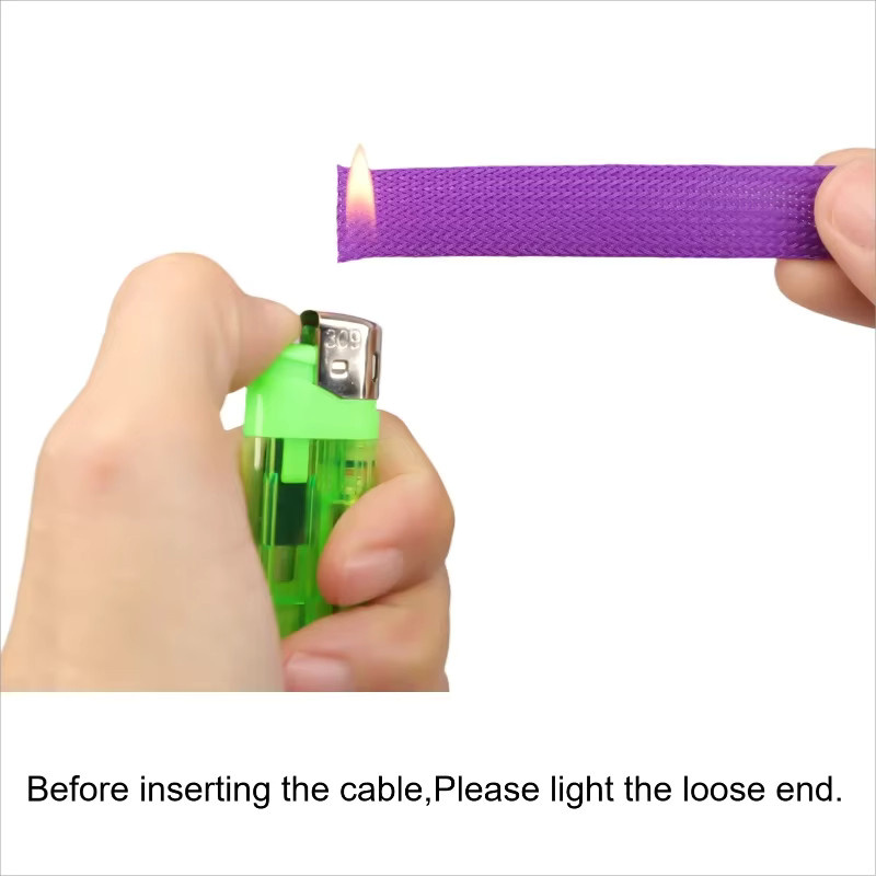 Flexible PET-Kabelhülse in Schwarz-Lila, hochdichte und erweiterbare Drahtschutzhülle mit 2 mm bis 40 mm Durchmesser - Bild 3