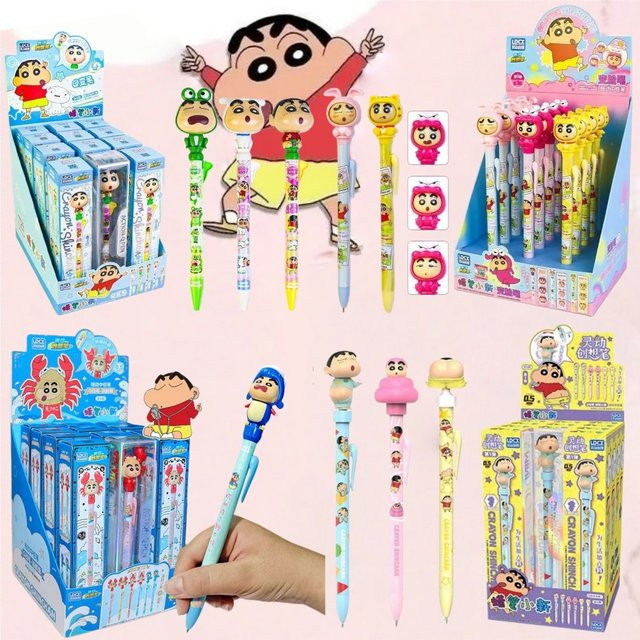 LDCX Crayon Shin-chan Fidget Pen Blind Box mit schwarzer Tinte 0,5mm als bunter Dekompressions-Drehstift - Bild 1