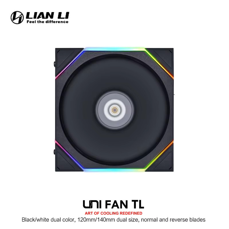 Lian Li UNI FAN TL120 RGB Gehäusekühler Schwarz 4. Generation mit Vorwärts- und Rückwärtsklinge - Bild 2